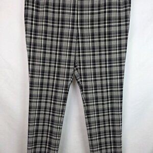 Loft Outlet Women's Pants Size 12 Black Plaid Straight Leg Casual Pant